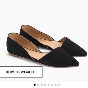 J Crew Zoe d’Orsay Suede Flats, size 8.5 in black